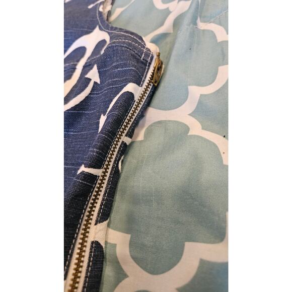 Utility Canvas Anchor Print Dress Made in USA Nautical Cotton Shift Size M - Picture 3 of 12